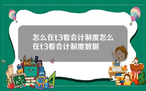 怎么在t3看会计制度怎么在t3看会计制度数据
