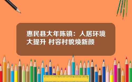 惠民县大年陈镇：人居环境大提升 村容村貌焕新颜