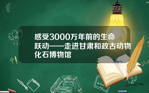 感受3000万年前的生命跃动——走进甘肃和政古动物化石博物馆
