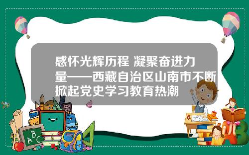 感怀光辉历程 凝聚奋进力量——西藏自治区山南市不断掀起党史学习教育热潮