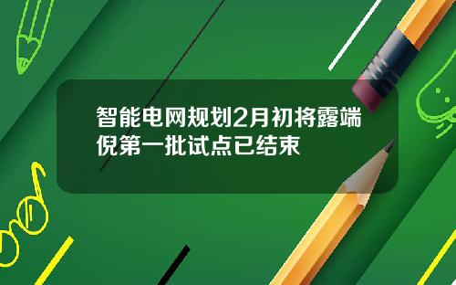 智能电网规划2月初将露端倪第一批试点已结束