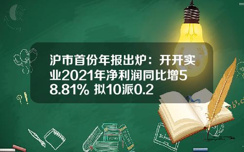 沪市首份年报出炉：开开实业2021年净利润同比增58.81% 拟10派0.27元