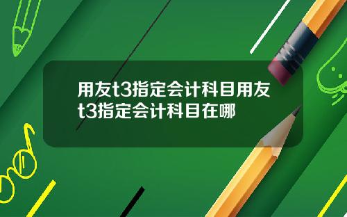 用友t3指定会计科目用友t3指定会计科目在哪