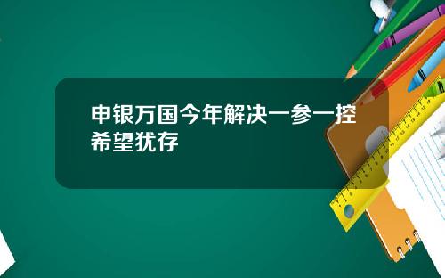 申银万国今年解决一参一控希望犹存