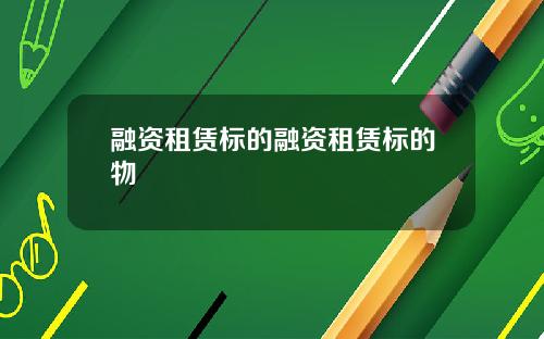 融资租赁标的融资租赁标的物