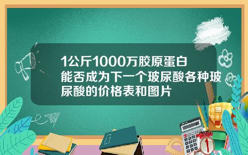 1公斤1000万胶原蛋白能否成为下一个玻尿酸各种玻尿酸的价格表和图片