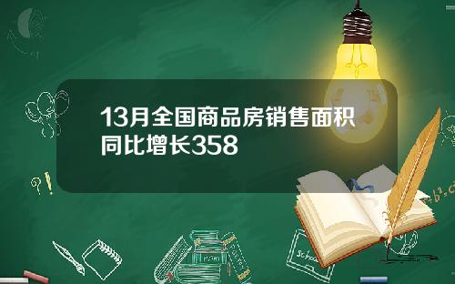13月全国商品房销售面积同比增长358