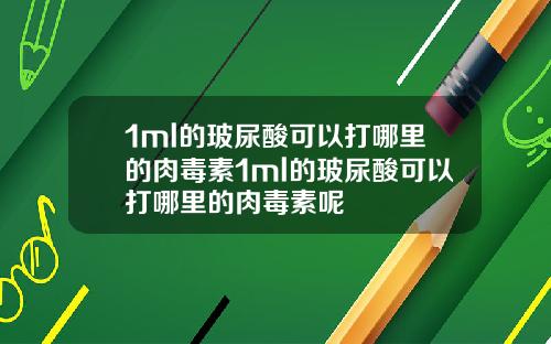 1ml的玻尿酸可以打哪里的肉毒素1ml的玻尿酸可以打哪里的肉毒素呢