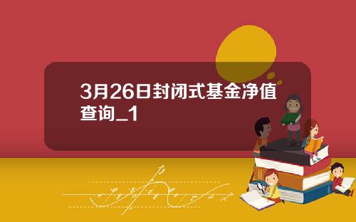 3月26日封闭式基金净值查询_1