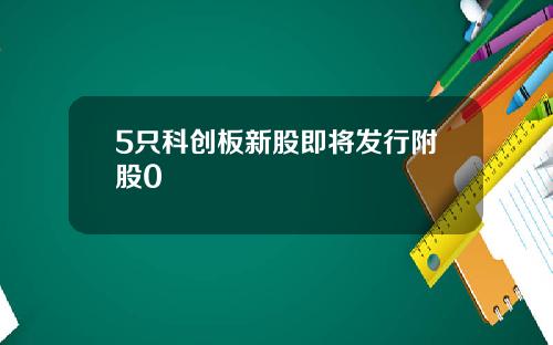 5只科创板新股即将发行附股0