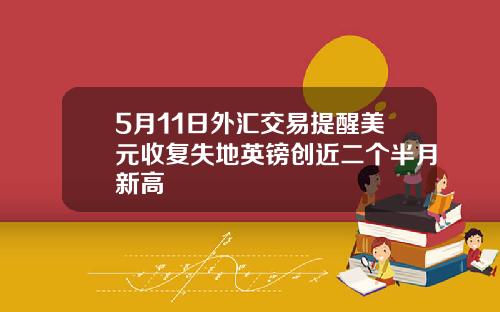 5月11日外汇交易提醒美元收复失地英镑创近二个半月新高