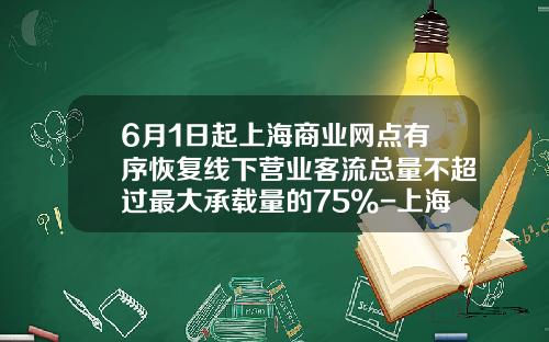 6月1日起上海商业网点有序恢复线下营业客流总量不超过最大承载量的75%-上海商业网点发展实业股份有限公司