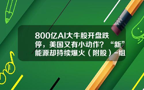 800亿AI大牛股开盘跌停，美国又有小动作？“新”能源却持续爆火（附股）-组合资讯股票附股