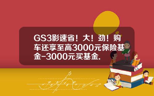 GS3影速省！大！劲！购车还享至高3000元保险基金-3000元买基金.