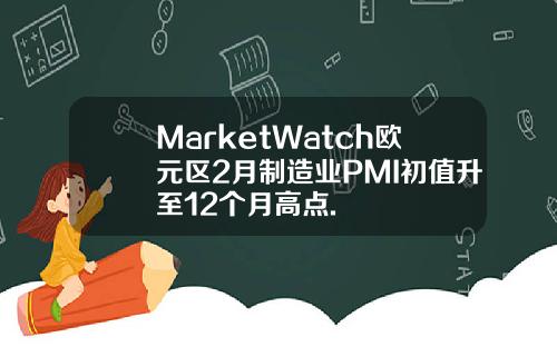 MarketWatch欧元区2月制造业PMI初值升至12个月高点.