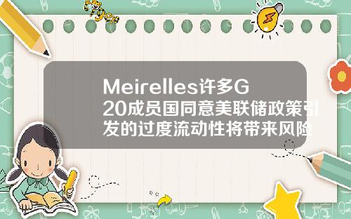 Meirelles许多G20成员国同意美联储政策引发的过度流动性将带来风险