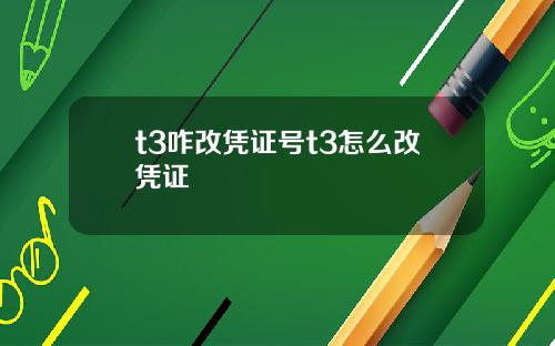 t3咋改凭证号t3怎么改凭证
