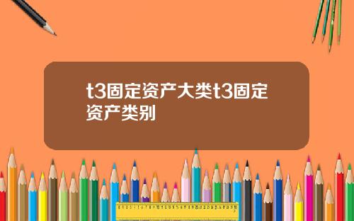 t3固定资产大类t3固定资产类别