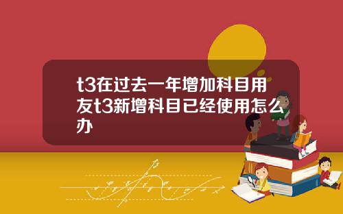 t3在过去一年增加科目用友t3新增科目已经使用怎么办