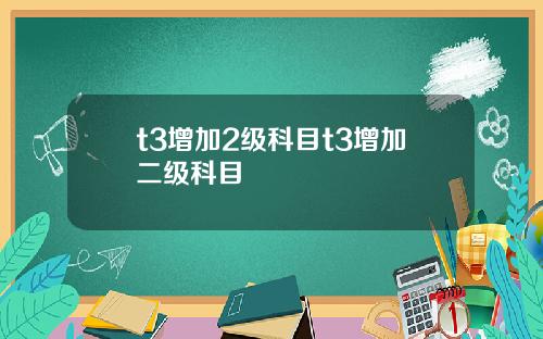 t3增加2级科目t3增加二级科目