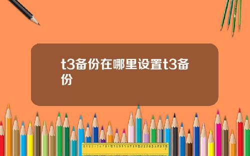 t3备份在哪里设置t3备份