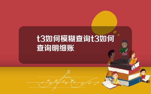 t3如何模糊查询t3如何查询明细账