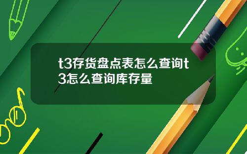 t3存货盘点表怎么查询t3怎么查询库存量