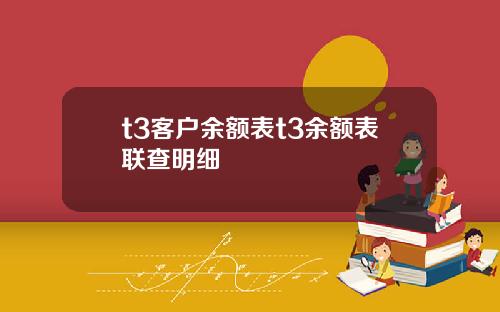 t3客户余额表t3余额表联查明细