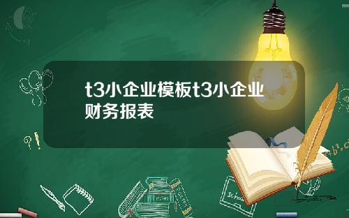 t3小企业模板t3小企业财务报表