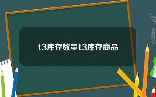 t3库存数量t3库存商品