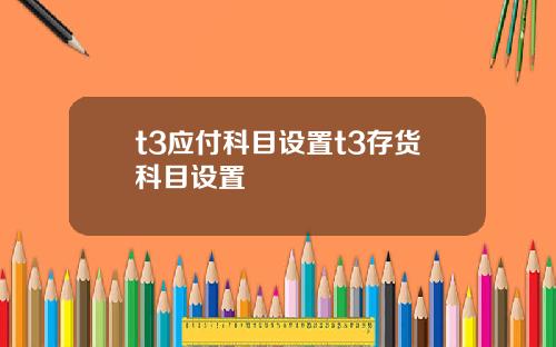 t3应付科目设置t3存货科目设置