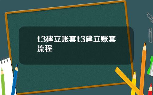 t3建立账套t3建立账套流程