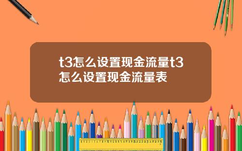 t3怎么设置现金流量t3怎么设置现金流量表