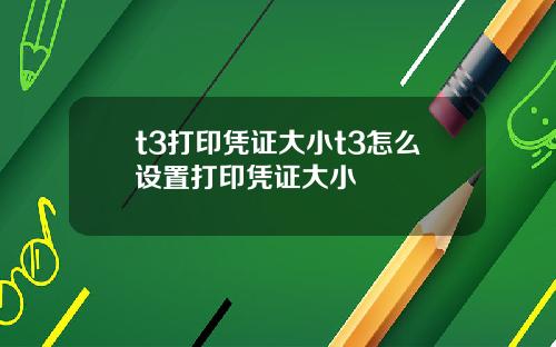 t3打印凭证大小t3怎么设置打印凭证大小