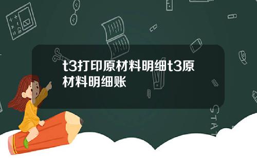t3打印原材料明细t3原材料明细账