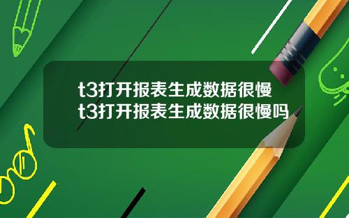 t3打开报表生成数据很慢t3打开报表生成数据很慢吗