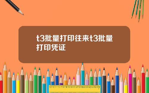 t3批量打印往来t3批量打印凭证