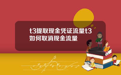 t3提取现金凭证流量t3如何取消现金流量