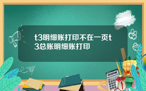 t3明细账打印不在一页t3总账明细账打印