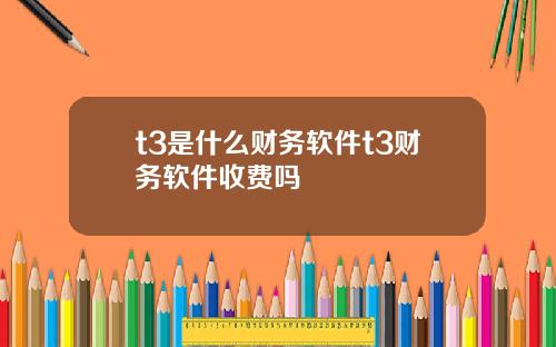t3是什么财务软件t3财务软件收费吗