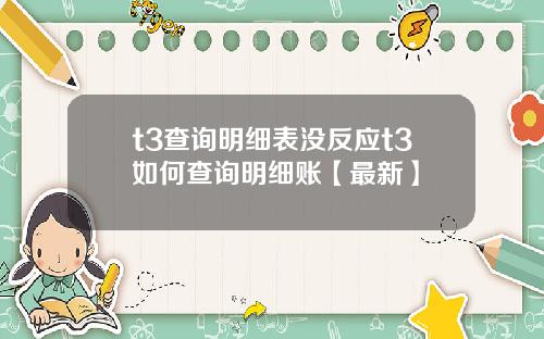 t3查询明细表没反应t3如何查询明细账【最新】