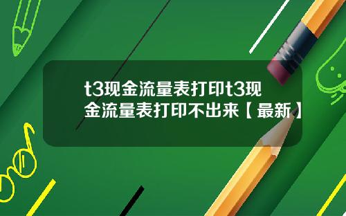 t3现金流量表打印t3现金流量表打印不出来【最新】