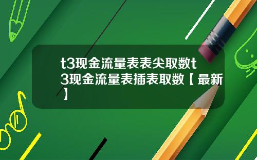 t3现金流量表表尖取数t3现金流量表插表取数【最新】