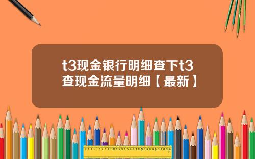 t3现金银行明细查下t3查现金流量明细【最新】