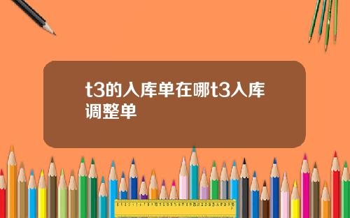 t3的入库单在哪t3入库调整单