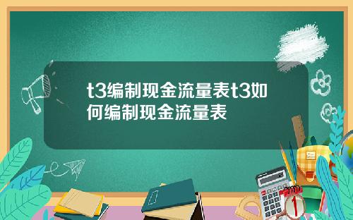 t3编制现金流量表t3如何编制现金流量表