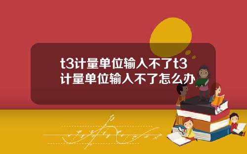 t3计量单位输入不了t3计量单位输入不了怎么办