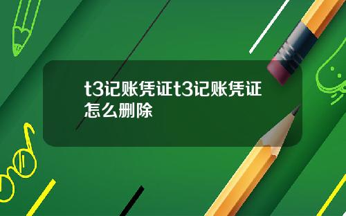 t3记账凭证t3记账凭证怎么删除