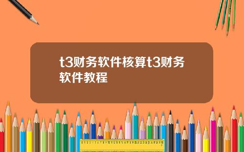 t3财务软件核算t3财务软件教程