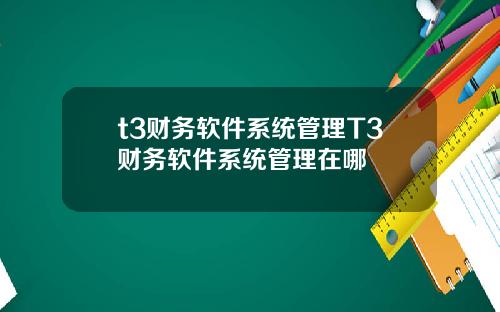 t3财务软件系统管理T3财务软件系统管理在哪